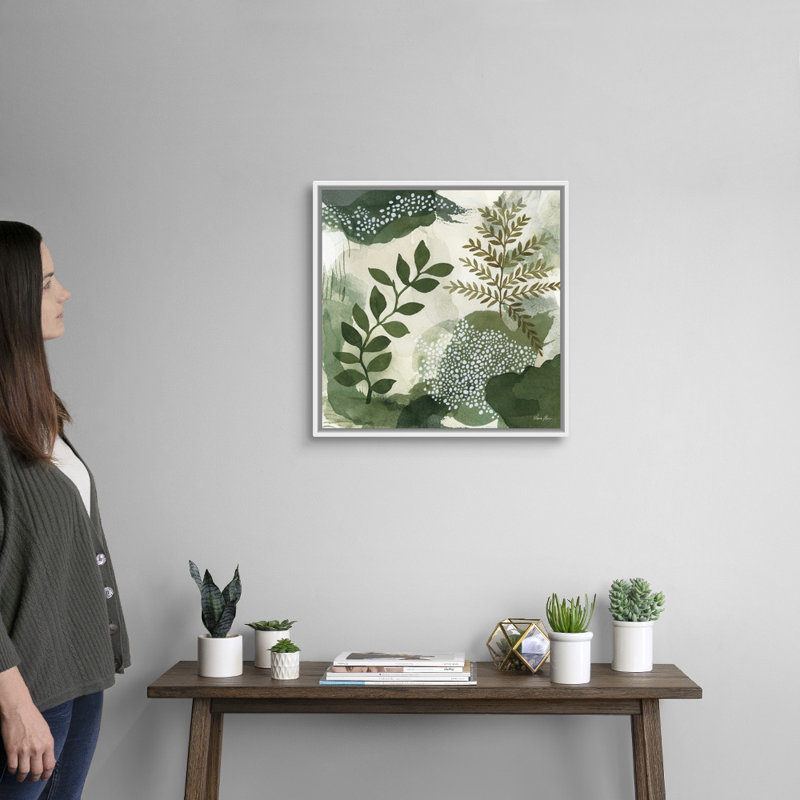 Art mural sur toile Woodland Walk I, H 22 po x l 22 po, Toile avec cadre blanc