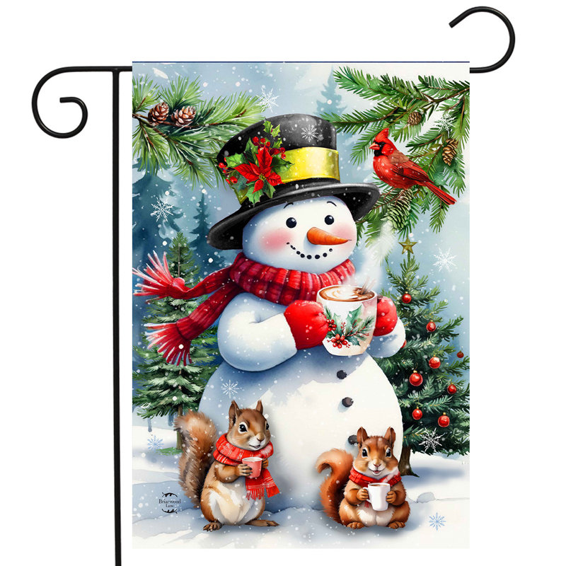 Drapeau de jardin «Hot Cocoa Snowman»