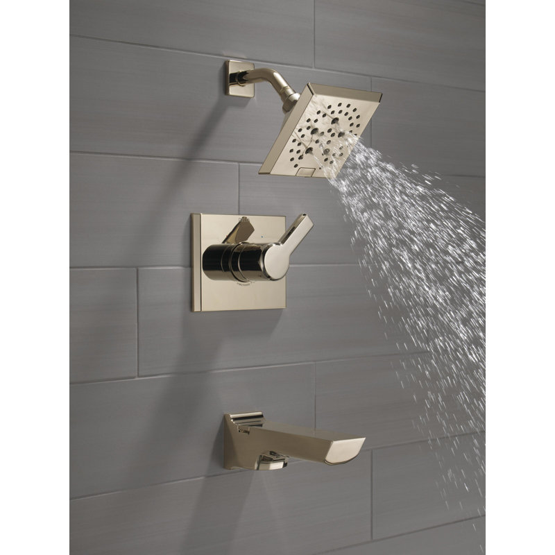 Pivotal® Tub and Shower Faucet with H2Okinetic® Technology, Lumicoat Polished Nickel