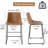 Hartin 25.4"H Modern Fabric Upholstered Counter Height Metal Bar Stool with Low Back-298512907