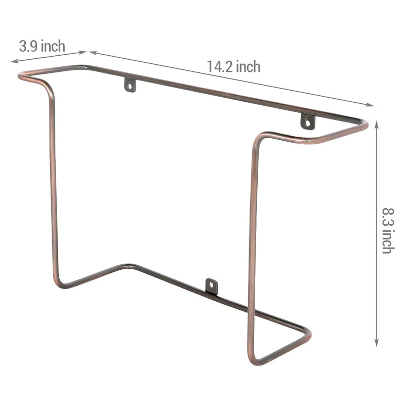 Wire Magazine Rack Multimedia Wall Mounted Media Shelves, Bronze