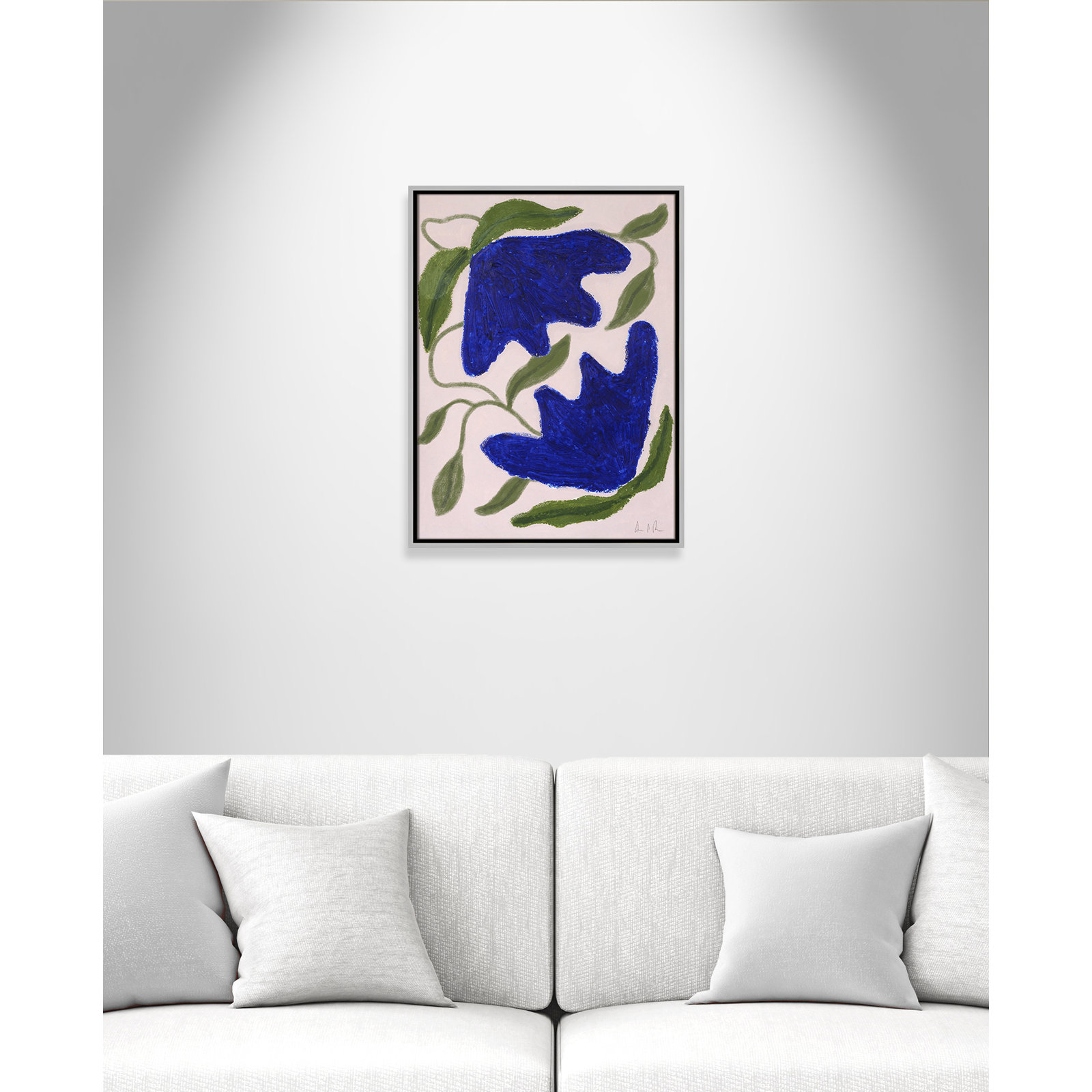 Colette "Blue Anemones No. 02" Print, 25.5" H x 19.5" W, Silver