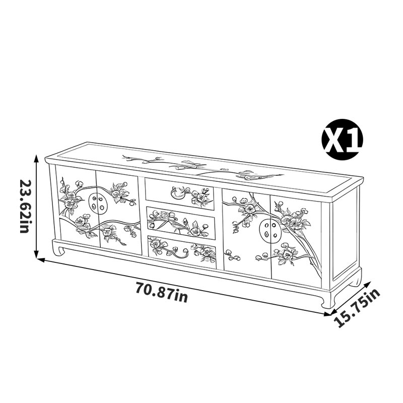 New Chinese style solid wood frame TV stand
