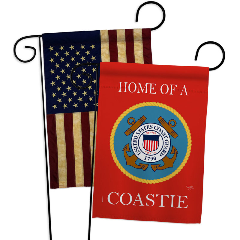 Drapeau de jardin en polyester 18 x 13 po Home of Coastie