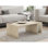 Table basse moderne avec tablette inférieure, couleur travertin, 34,2 po x 12,8 po x 19,7 po | 100% panneau de particules enduit de mélamine, épaisseur: 0,7 pouce | Conception murale, finition en marbre élégante, parfaite pour le salon et les espaces contemporains