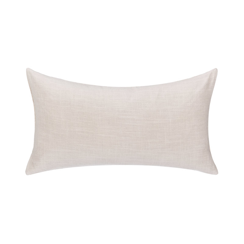 Abbey Linen Blend Pillow Cover & Insert, Ivory, Rectangle 14"H x 26"W