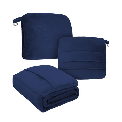 4 in 1 Velvet Plush Travel Throw Blanket, 45x60