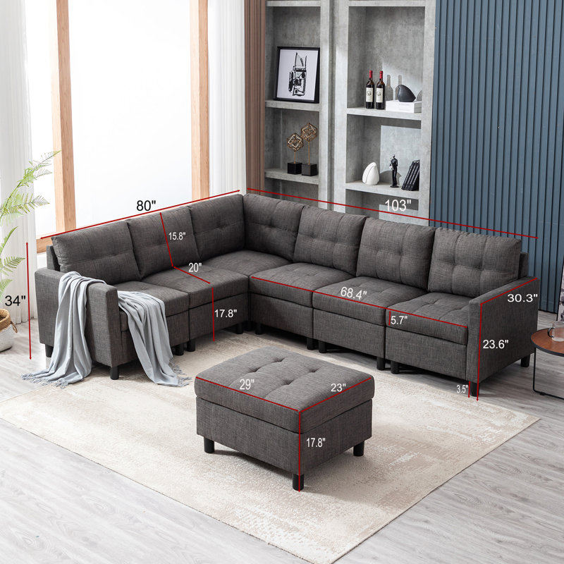 Renetha Upholstered L-Shaped Sectional Reversible