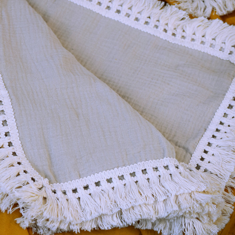 Couverture pour bébé 100% coton Jered, Beige