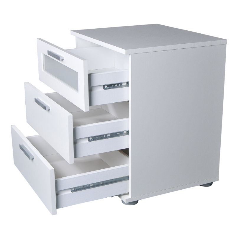 Ahart 45cm W Manufactured Wood Bedside Table, White