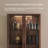 74.8"North American black walnut brown solid wood glass display cabinet storage cabinet