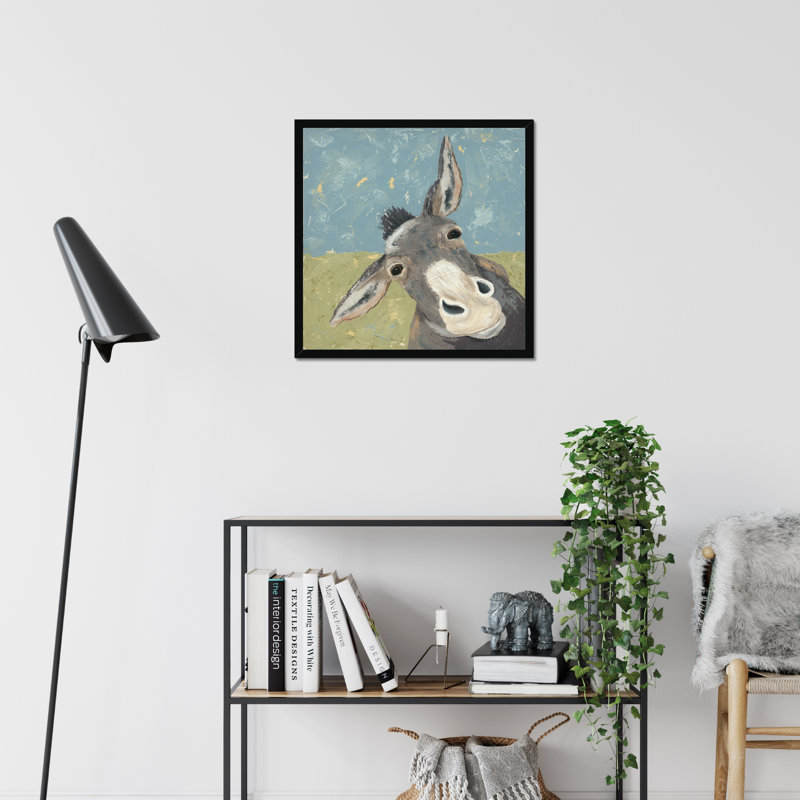 Farm Life-Mule by Jade Reynolds - Painting, Black Framed Paper Print, 55cm H x 55cm W