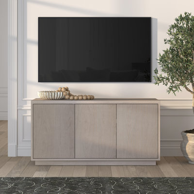 Kelsey Rectangular Fluted TV Stand for TV's up to 55" in Alder White