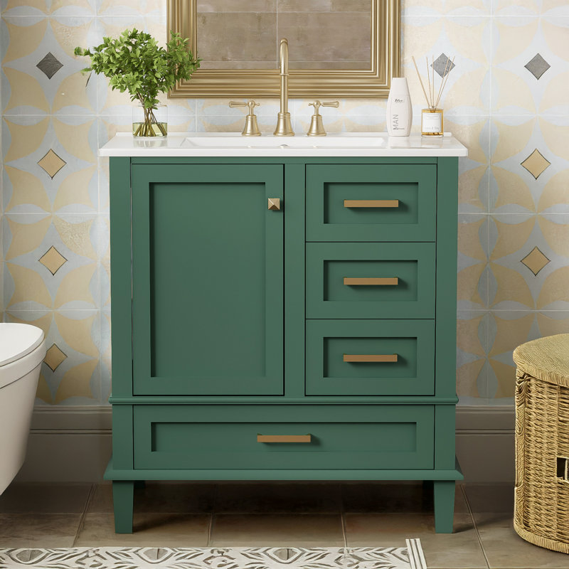 Ensemble de meuble-lavabo moderne 30 "avec lavabo, Vert