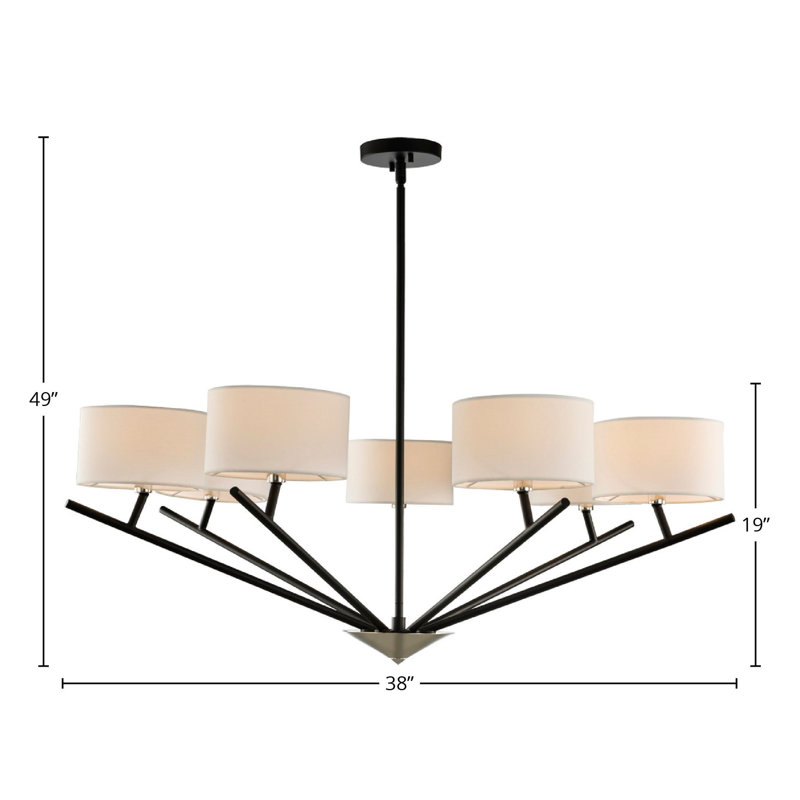 Tahoe 7 LT Matte Black w/ Polished Nickel Chandelier Kalco