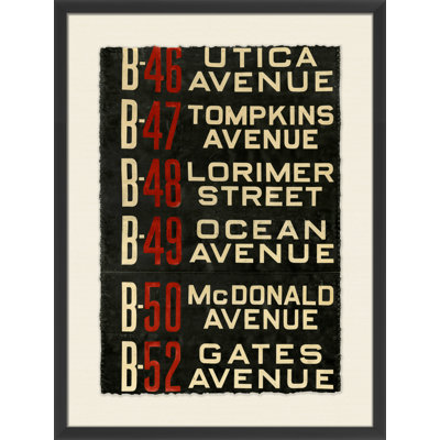 Brooklyn Bus Roll Sign I Print