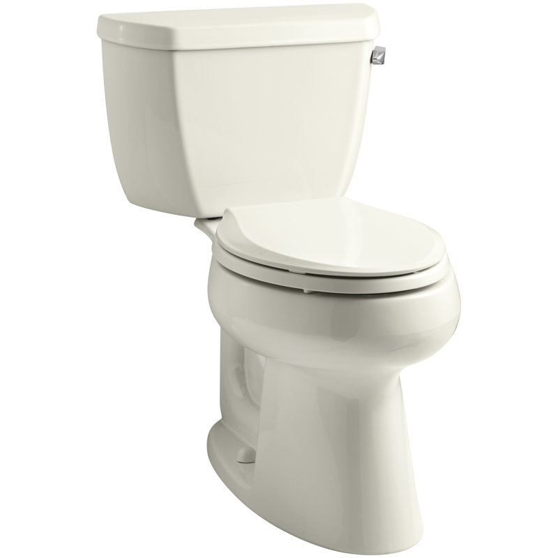 Highline 1 GPF Water Efficient Elongated Two -Piece toilet (Seat Not Included), Biscuit, Right-Hand