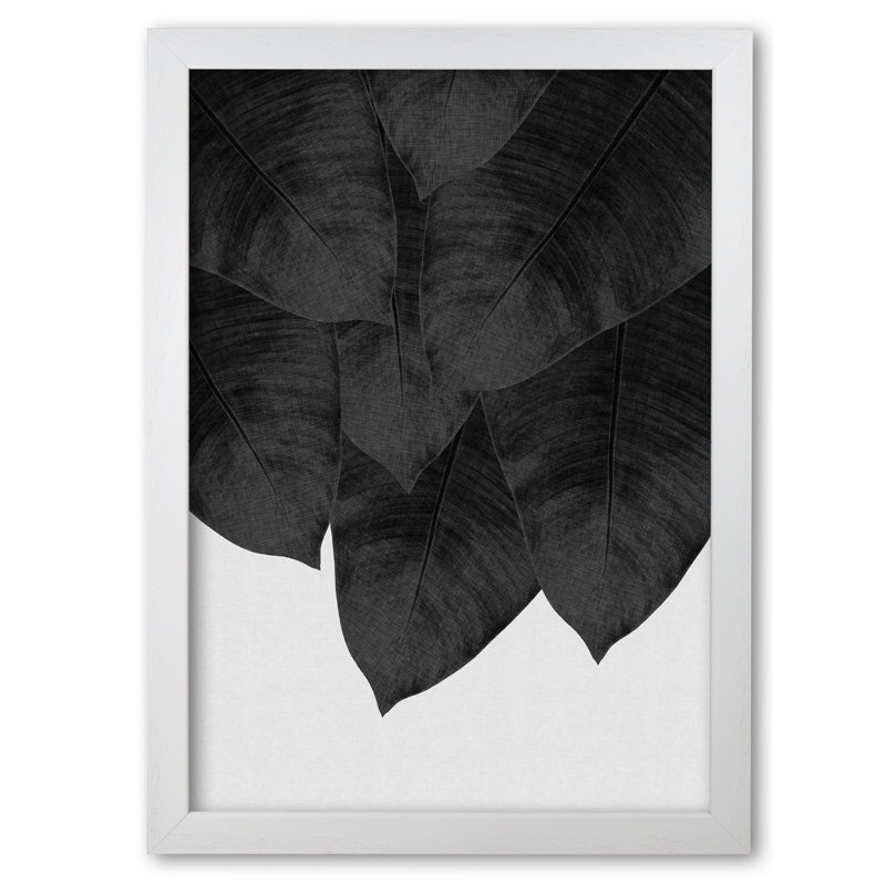 Banana Leaf III - Single Picture Frame Print, 42 cm H x 30 cm W x 5 cm D, White Grain Frame