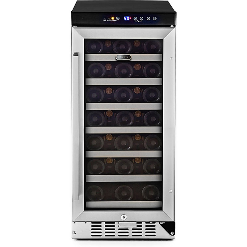 Whynter 15'' width 33 Bottle Single Zone Freestanding/Built-In Wine Refrigerator