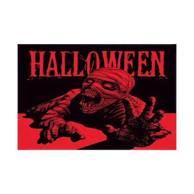 Tapis de sol d'Halloween avec thème terrifiant, crâne et imprimé, tapis de porte d'entrée, tapis de porte d'entrée