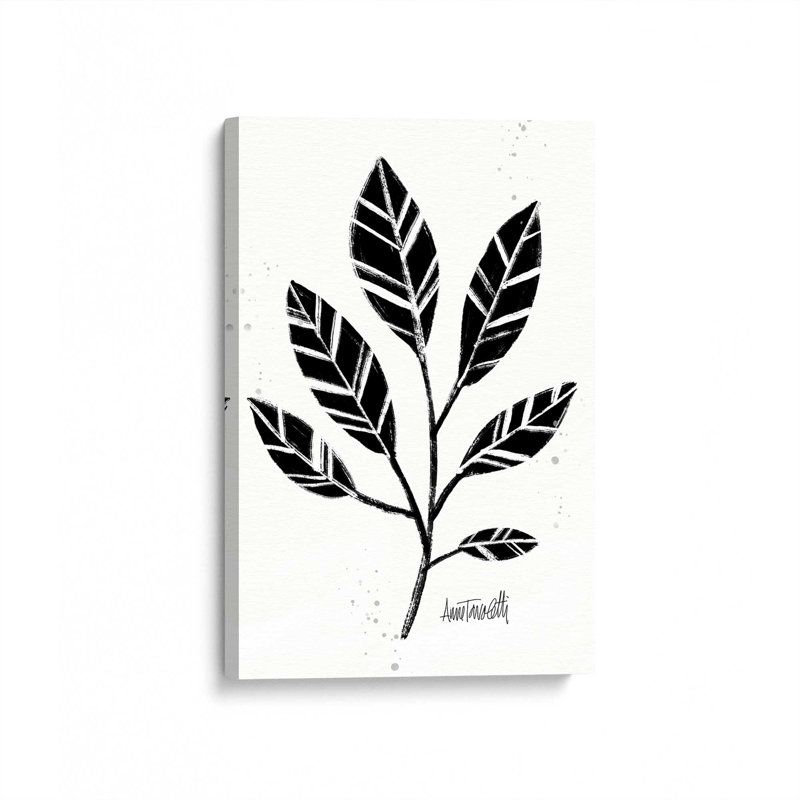 Toile tendue Botanicals III noir et blanc, H 18 po x l 12 po