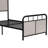 Twin Size, Metal Platform Bed, Linen Upholstery, Fabric Head Board, Foot Structure, Long - Lasting, Noise Functioning, Quick Assembly Without Complexity, No Box Spring Needed, 250 Lbs Capacity Bed