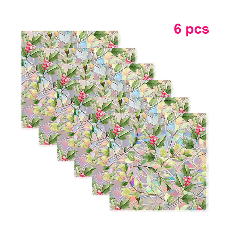 6 pièces Film d'intimité pour fenêtre arc-en-ciel, film de fenêtre irisé, autocollant statique, housse de fenêtre Suncatcher 11,8 po x 11,8 po