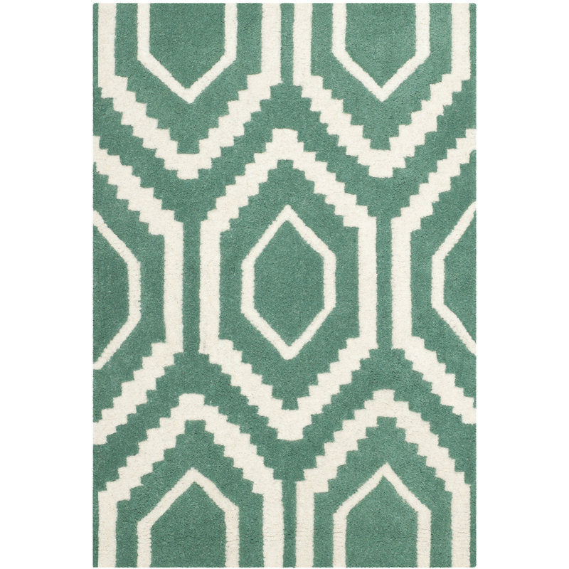 Deedie Hand Tufted Wool Geometric Rug, Rectangle 2' x 3'