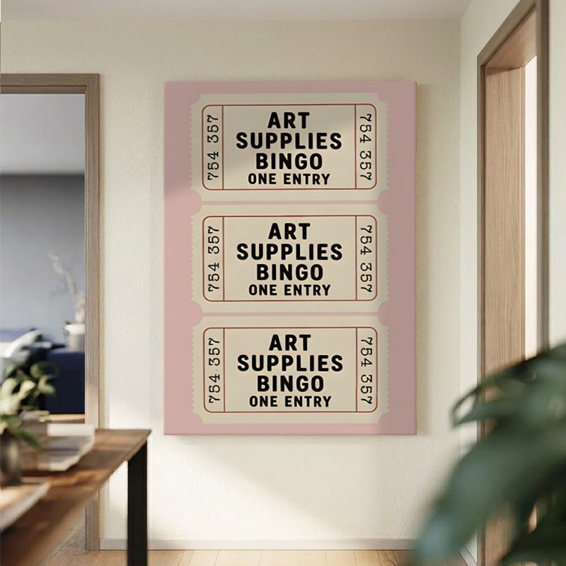 Retro Art Fournitures Bingo billets, impression sur toile encadrée