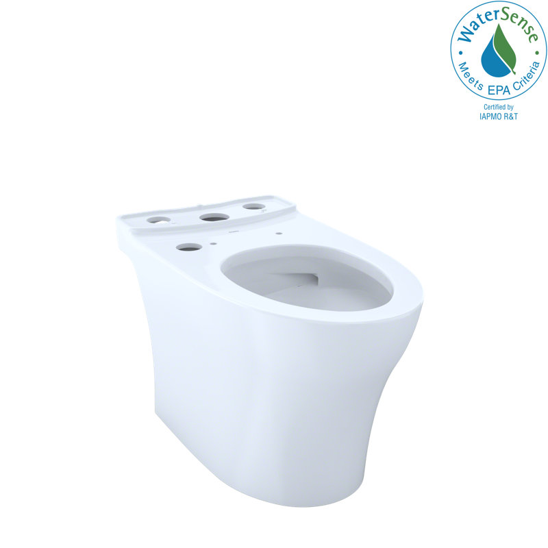 Toto Aquia IV Elongated Universal Height Skirted Toilet Bowl with Cefiontect, Washlet+ Ready, Cotton White