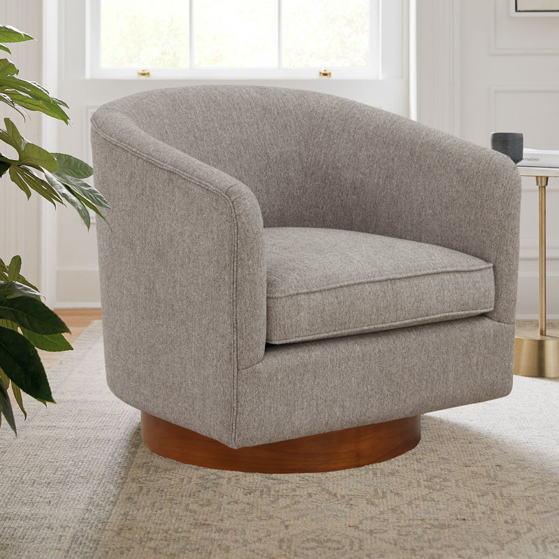 Chaise pivotante en tissu Arnardo, Gris chenille
