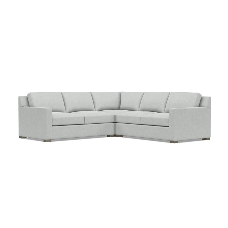 Bernhardt Kelsey 3-Piece Fabric Sectional, Light Gray Polyester