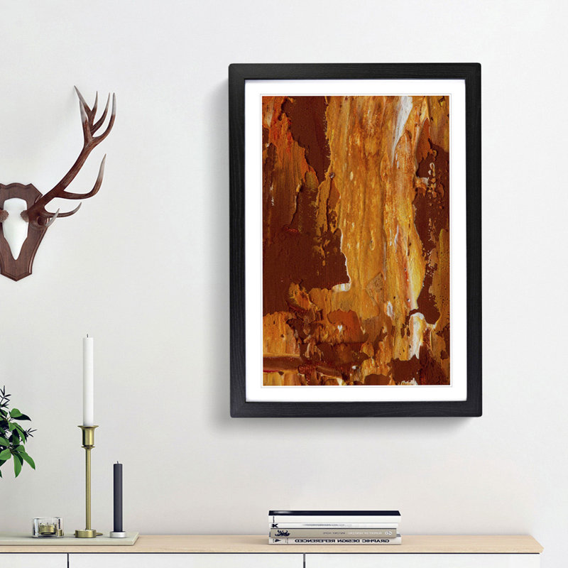 Abstract Art Painting Vol.458 by S.Johnson - Picture Frame Painting Print, 36cm H x 27cm W x 2cm D, Black Framed
