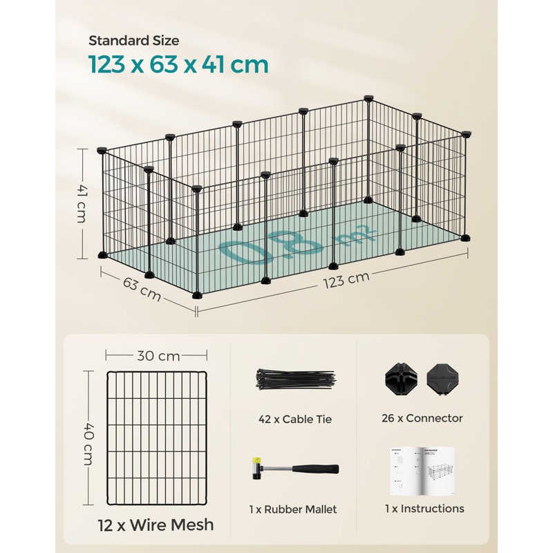 Foland Portable Cat Cage, Black