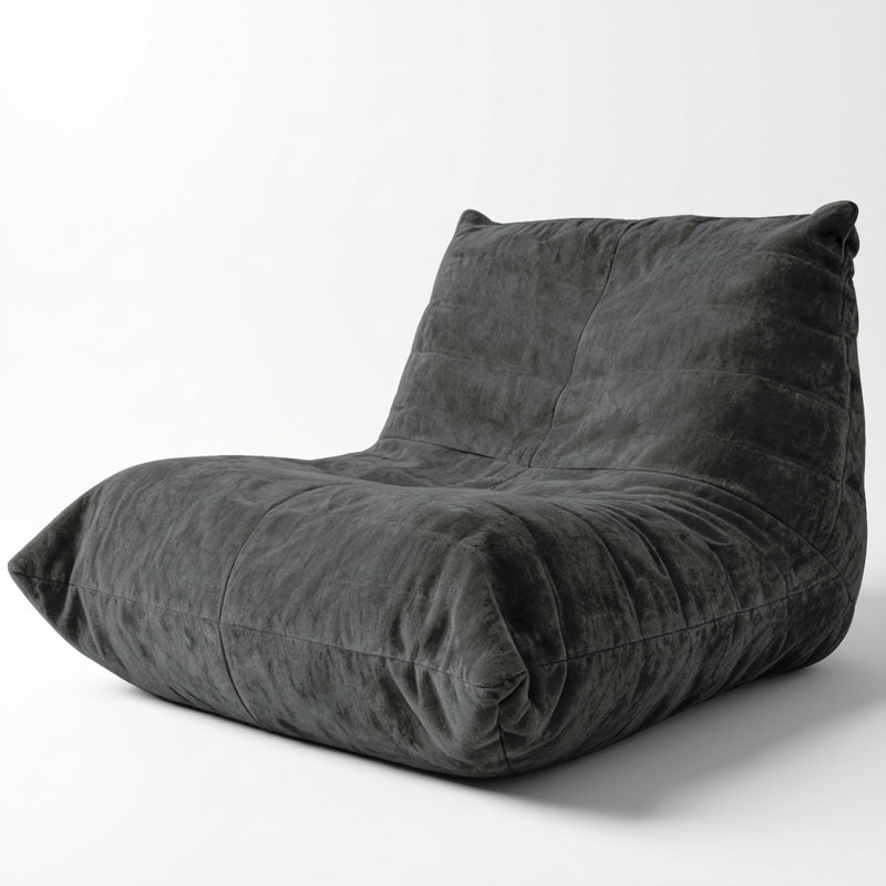 Ergonomic Bean Bag Chair Featuring Advanced 5-Way Body Support for Enhanced Comfort and Posture Alignment, Warm Gray Chenille