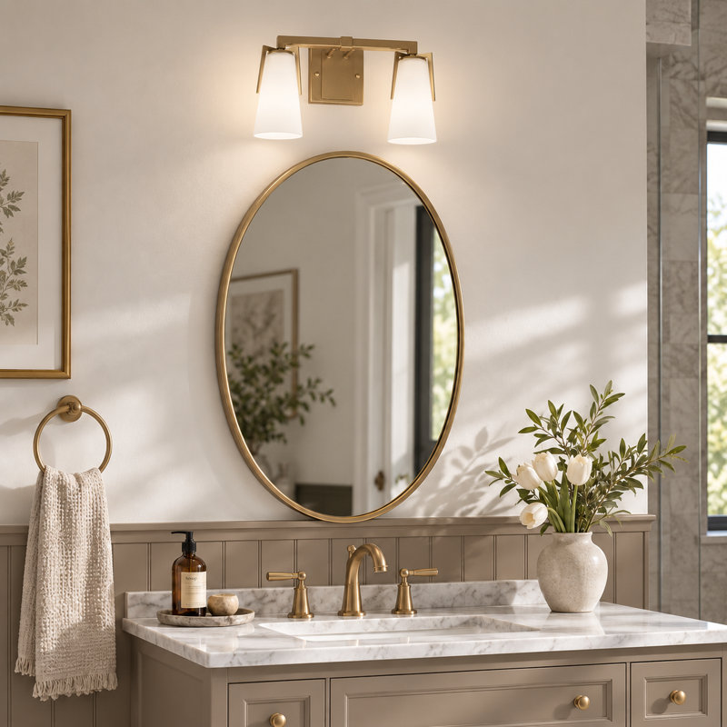 Nakaiah Dimmable Rose Gold Vanity Light, 2