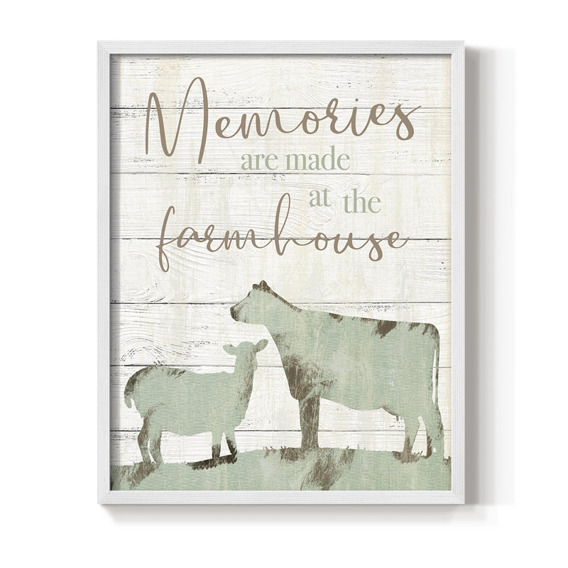Farmhouse Memories, reproduction encadrée - bois massif, H 11 po x l 9 po, Blanc