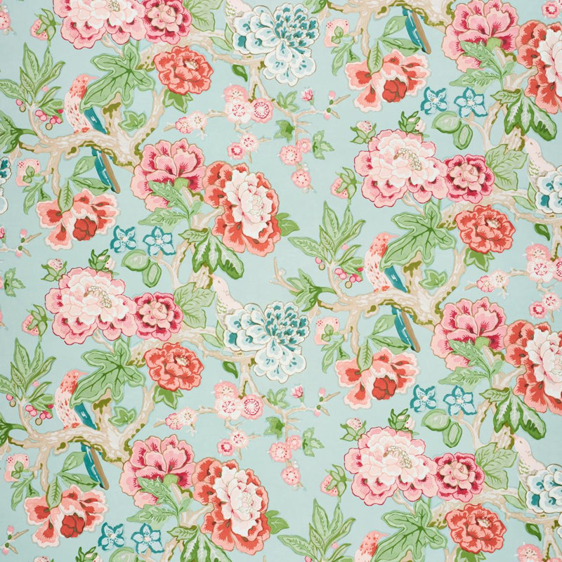 Papier peint Bermuda Blossoms, Aigue-marine