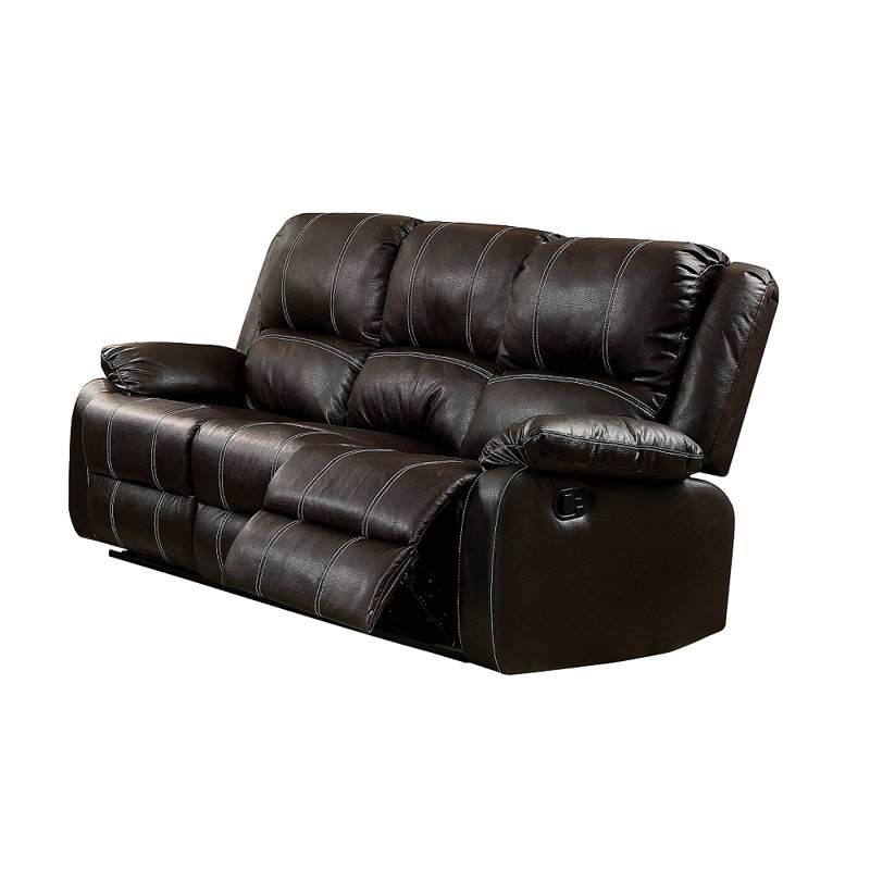 Canapé inclinable en cuir synthétique Zuriel, Brun