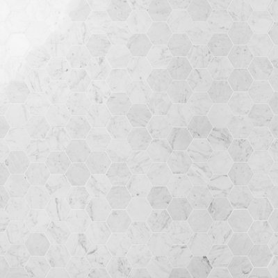 Carrara 10,15 po x 11,73 po Carreau de mosaïque en marbre poli pour plancher et mur (4,1 pieds carrés / caisse)