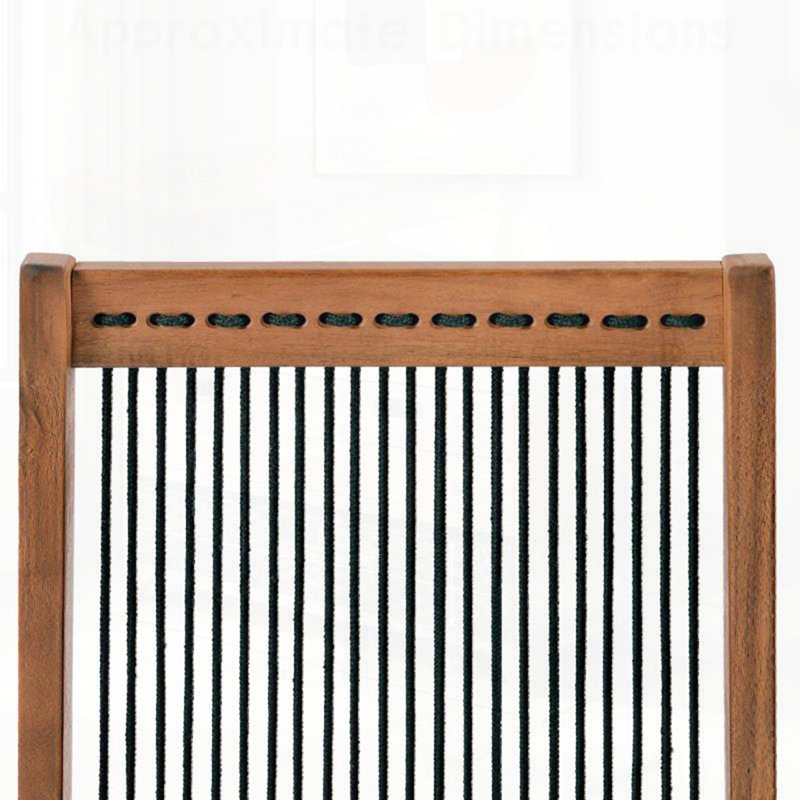 Chaise pliante en bois cordée avec finition naturelle pour l'intérieur et l'extérieur, parfaite pour économiser de l'espace et du confort