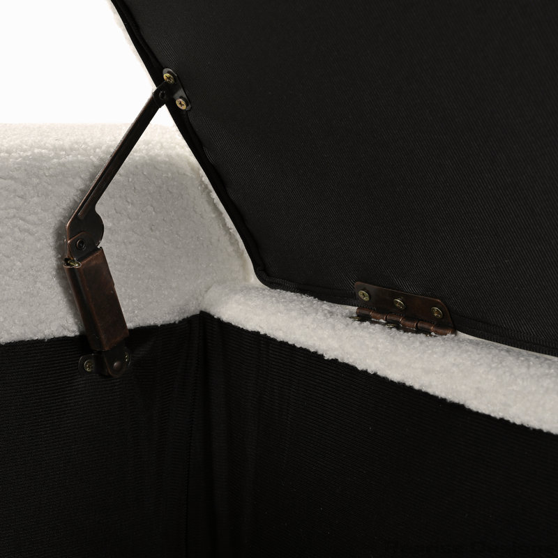 Banc repose-pieds 50 po avec rangement dissimulé, Beige