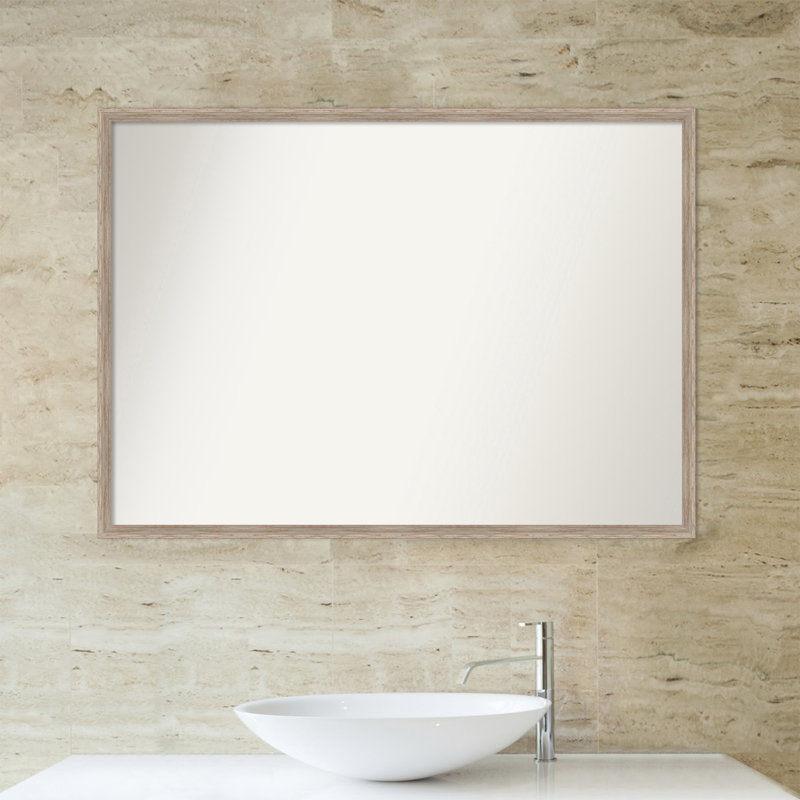 Miroir mural non biseauté en bois franc, H 28,25 po x l 39,25 po