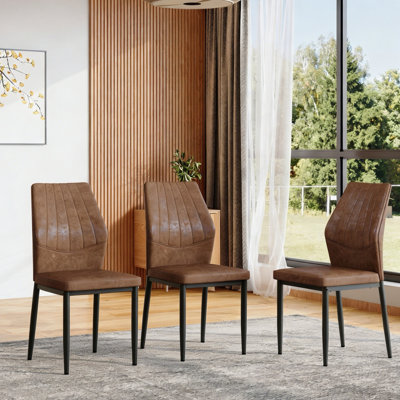 Set of 3 Shell Pattern Dining Chairs