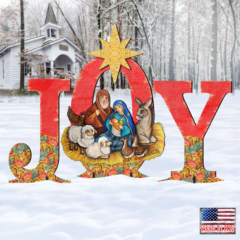 Joy Nativity Yard Lawn Art