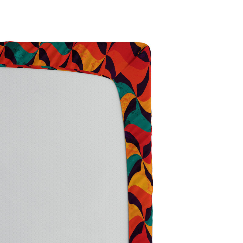 Microfiber Geometric Fitted Sheet, Twin Fitted Sheet