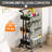 3 Tier Utility Rolling Cart with Side Bags and 9 Hooks