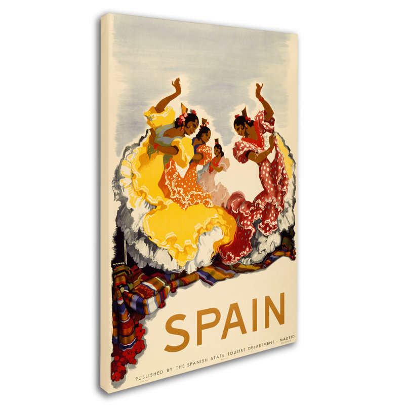 « spain », publicité sur toile tendue, H 24 po x l 16 po x P 2 po