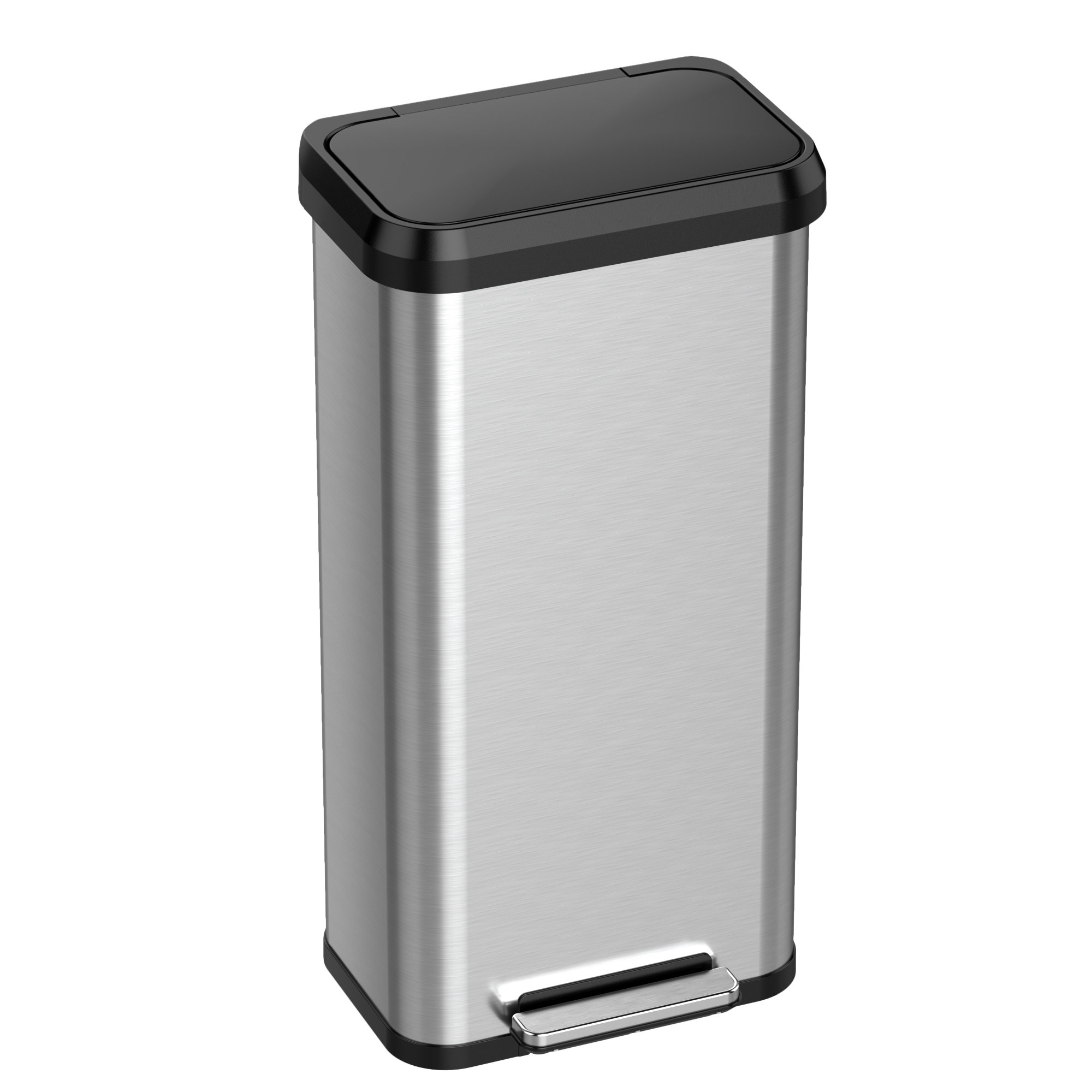 Itouchless Wings Open Lid Kitchen Sensor Trash Can With Absorbx Odor Filter  Rectangular 13 Gallon Silver Stainless Steel : Target