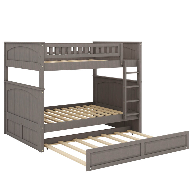 Lit superposé double avec lit gigogne coulissant, Grey